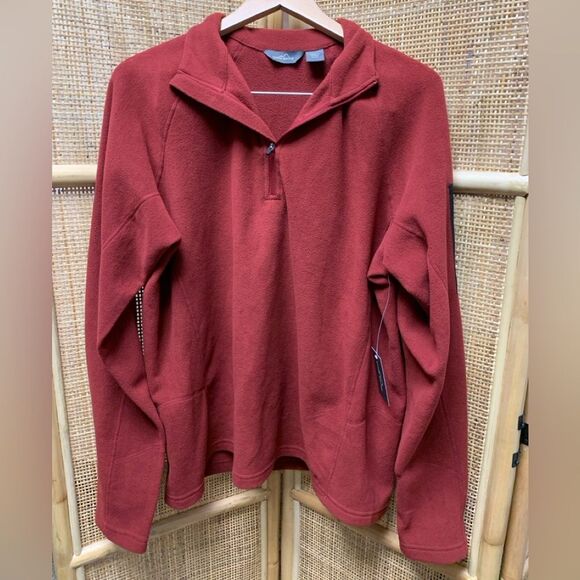 Eddie Bauer Other - Eddie Bauer Red Quarter Zip Fleece Pullover | NWT | Medium